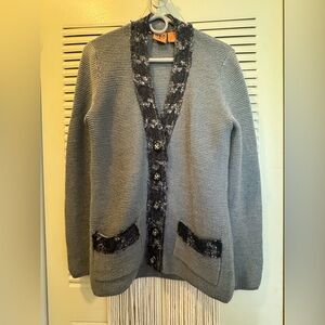 TORY BURCH 100% Merino Wool Cardigan Sweater Sz Medium